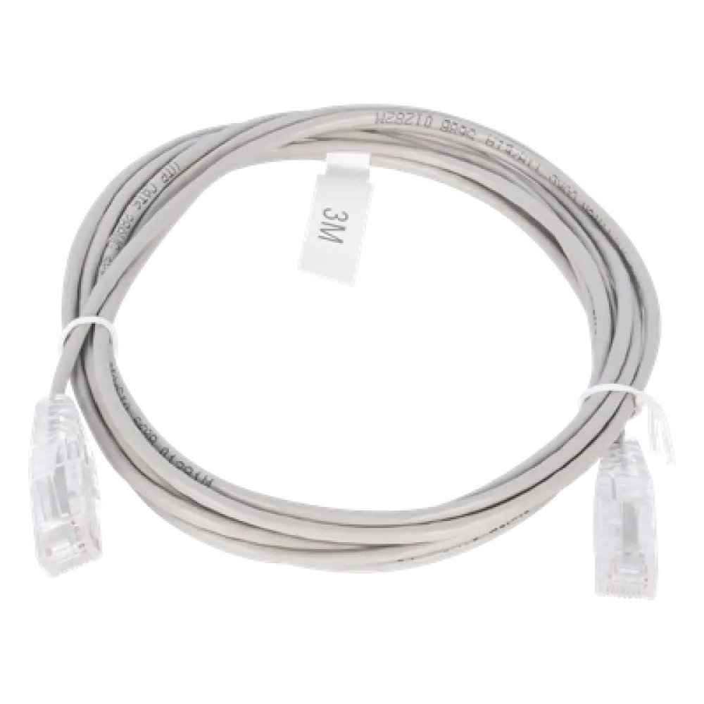 Cable de Parcheo Slim UTP Cat6 / 3 m (9.84 ft) / 28 AWG / Gris / 1 Gbps+