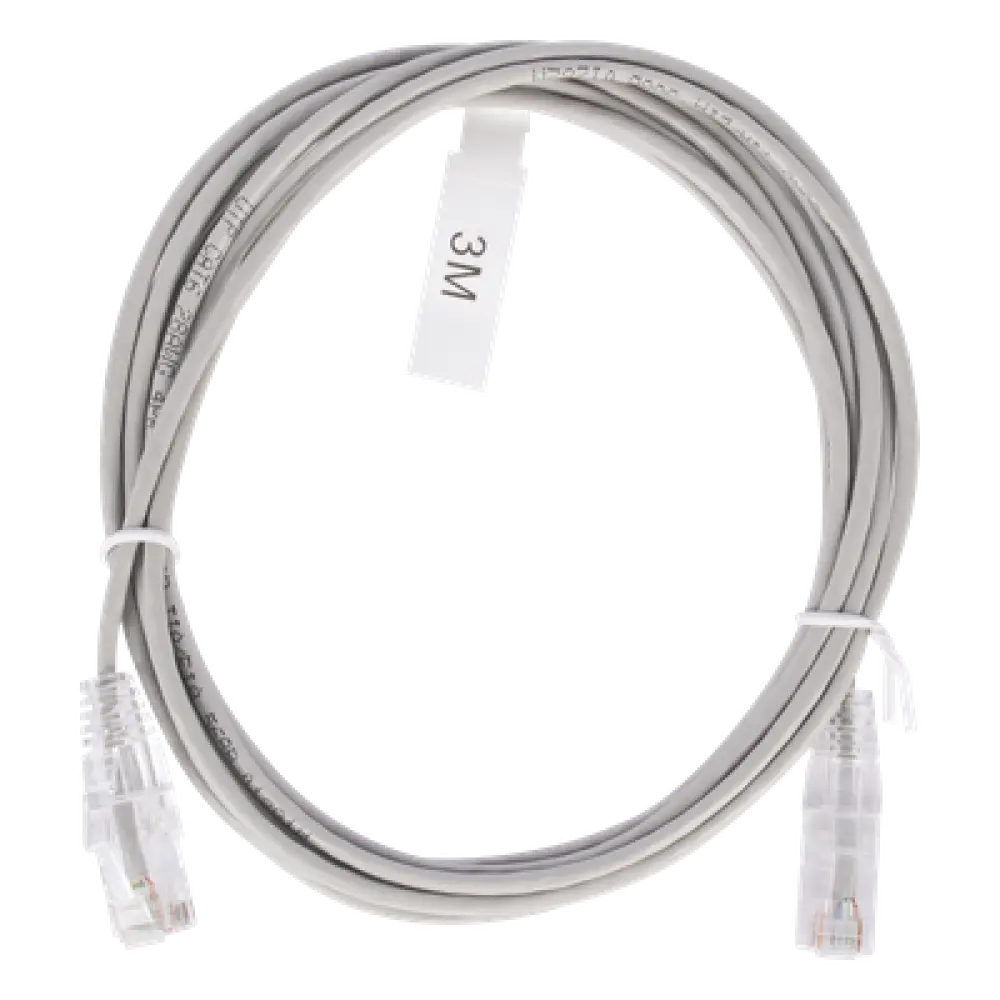 Cable de Parcheo Slim UTP Cat6 / 3 m (9.84 ft) / 28 AWG / Gris / 1 Gbps+