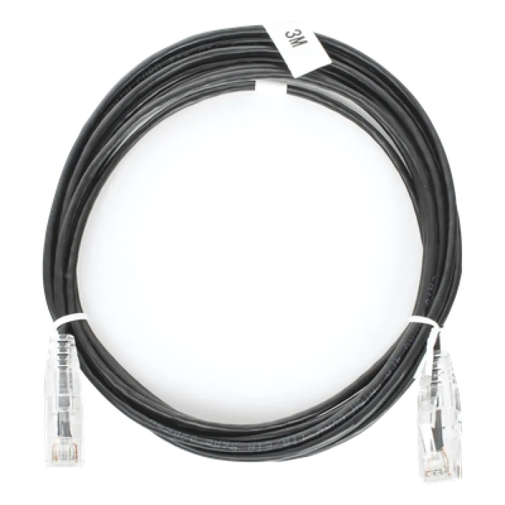 Cable de Parcheo Slim UTP Cat6 / 3 m (9.84 ft) / 28 AWG / 1 Gbps / RJ45 / Negro