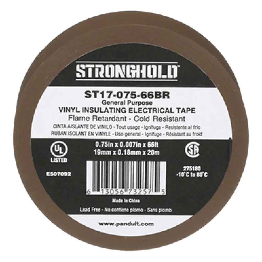 Cinta Aislante Eléctrica / PVC 0.18 mm / 19 mm x 20.12 m (66 ft) / 600V / Ignífuga UL 510 / -10°C a 80°C