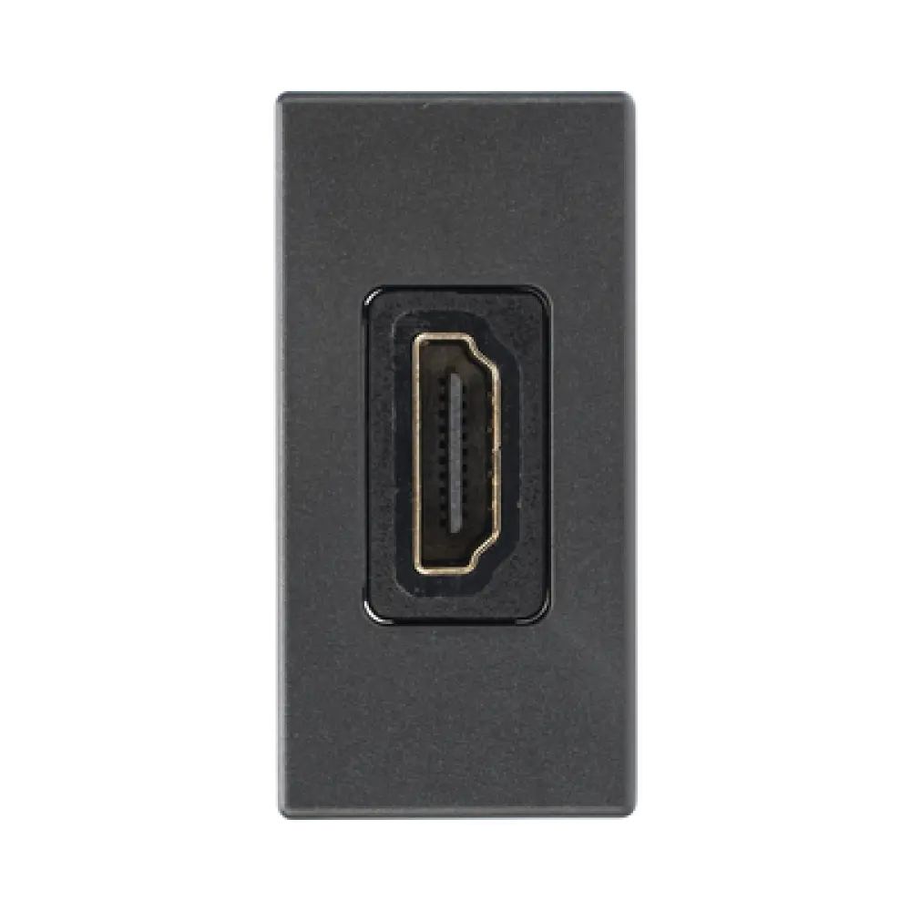 Módulo HDMI / Conector Hembra-Hembra / Full HD y 4K / Acabado Negro / Sistema Modular K45