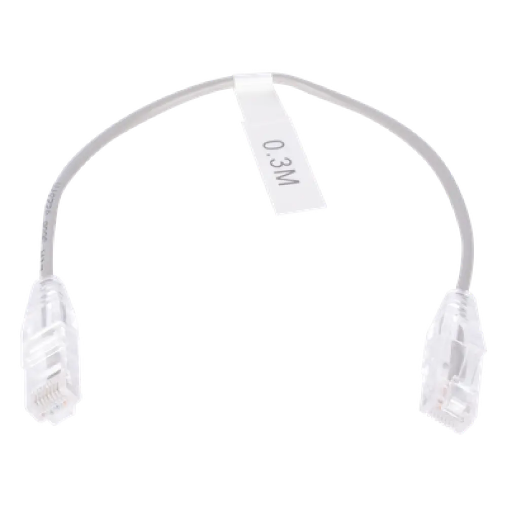 Cable de Parcheo Slim UTP / Cat6 / 30 cm (0.98 ft) / 28 AWG / RJ45 / Gris