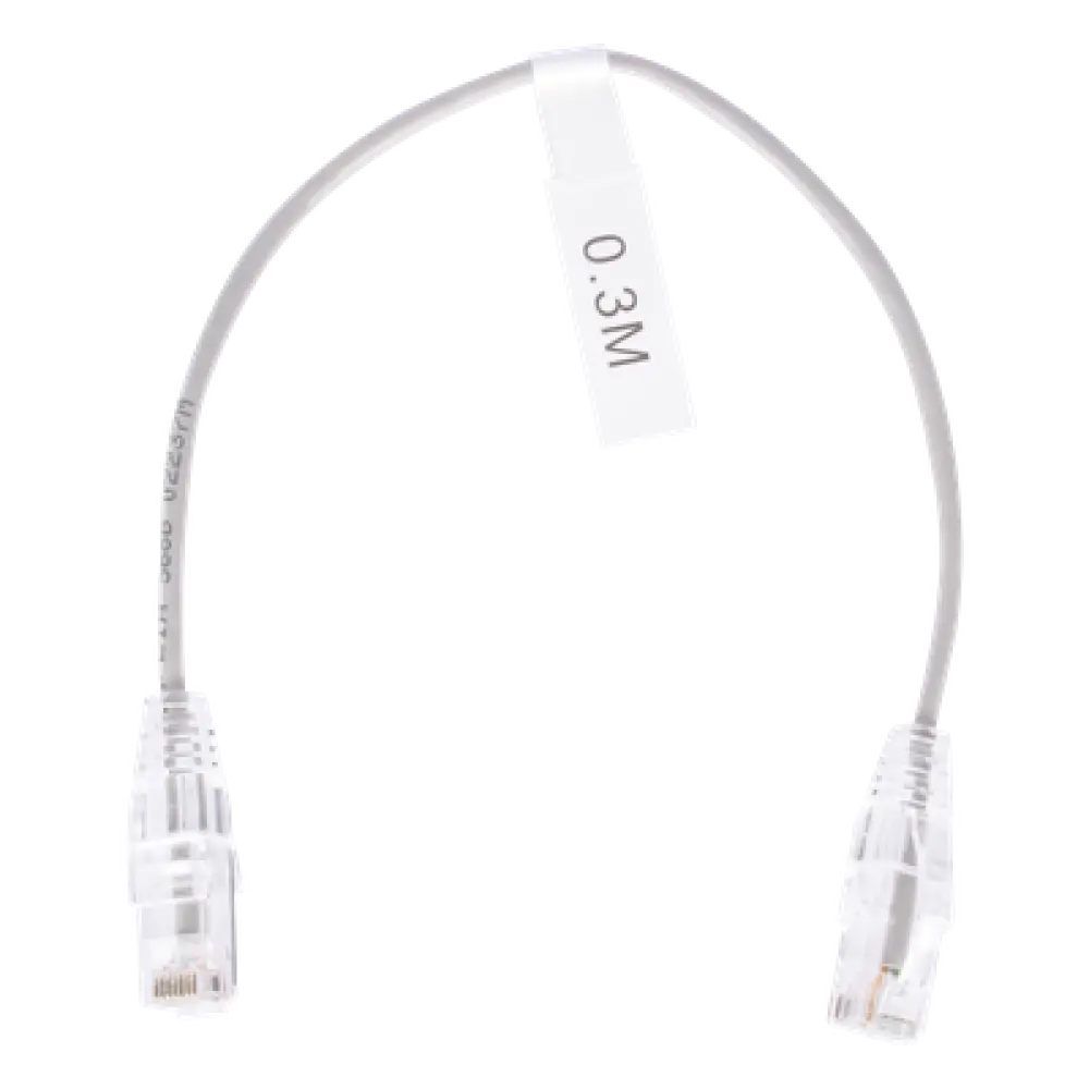 Cable de Parcheo Slim UTP / Cat6 / 30 cm (0.98 ft) / 28 AWG / RJ45 / Gris