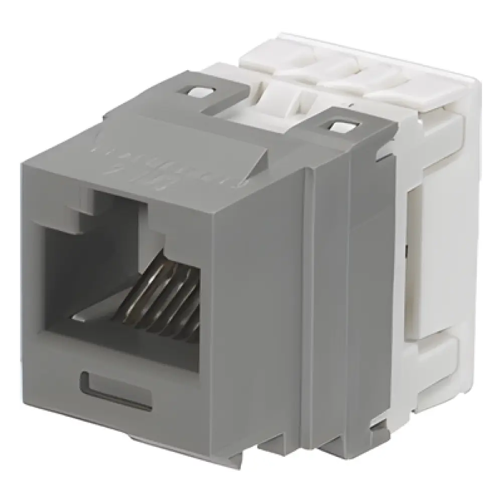 Jack Keystone / Cat 6 / Clase E / 250 MHz / Impacto 110 / RJ45 / Gris
