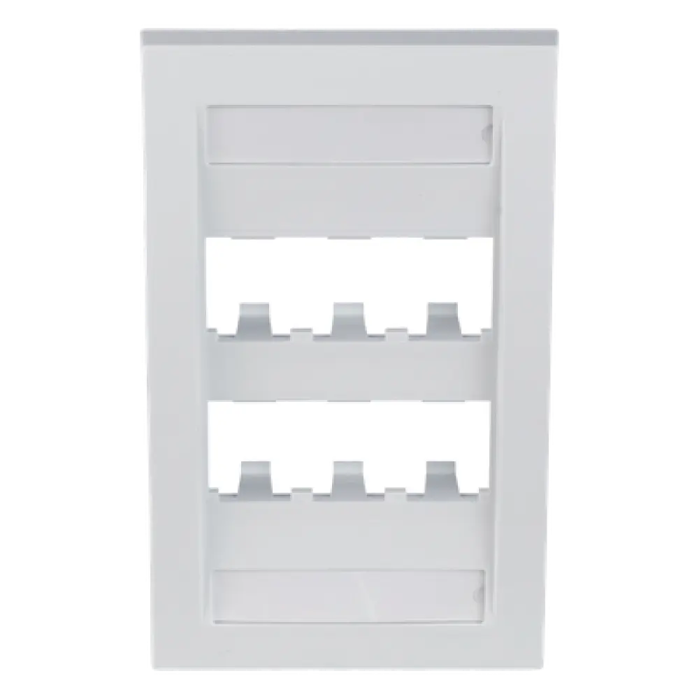 Placa de Pared Vertical Ejecutiva / 6 Puertos Mini-Com / Perfil Elevado / 69.8 x 114.3 mm (2.75 x 4.5 pulg.) / Blanco