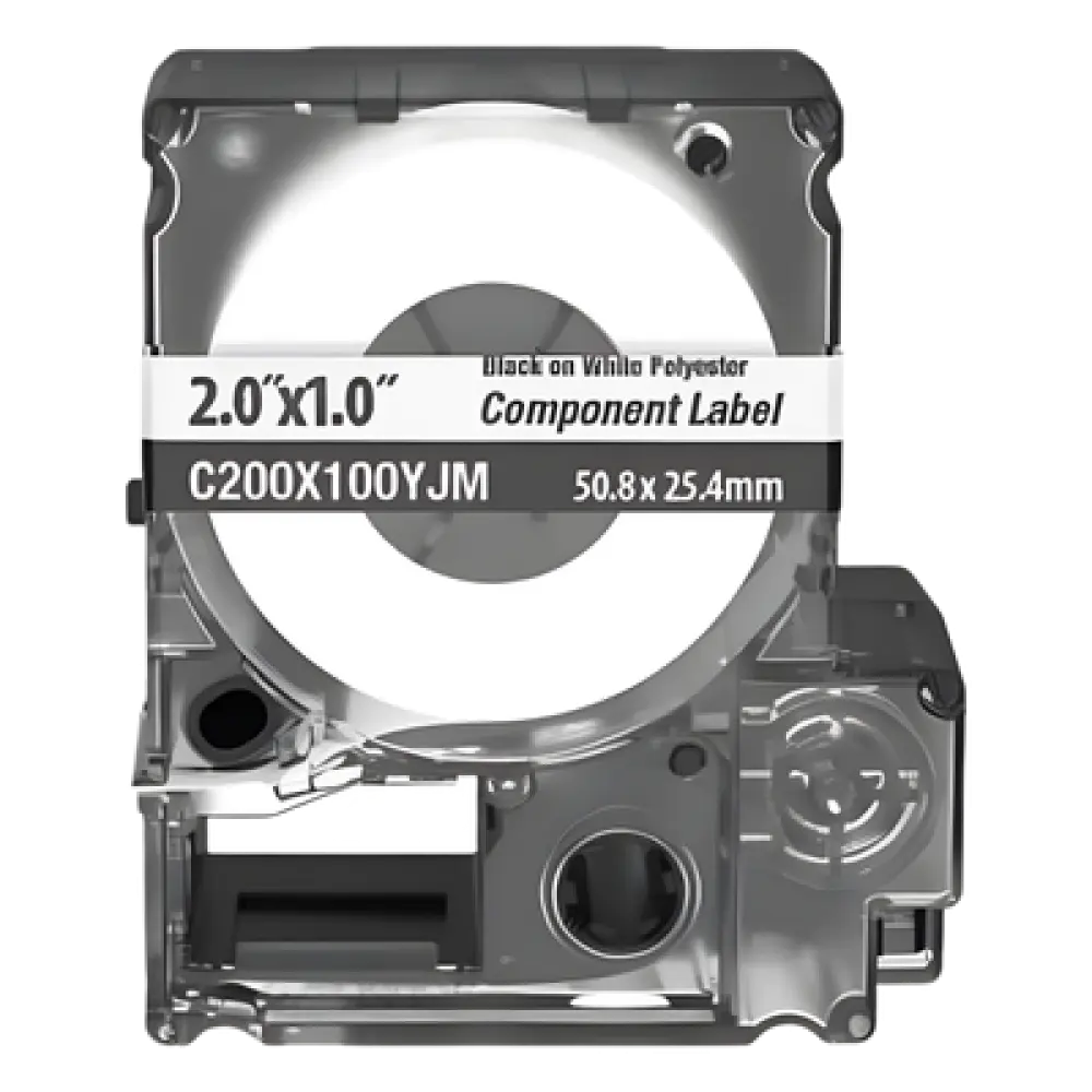 Casete de Etiquetas Adhesivas / 140 Etiquetas / 50.8 x 25.4 mm / Vinilo Autolaminable Blanco / -40 a 82°C