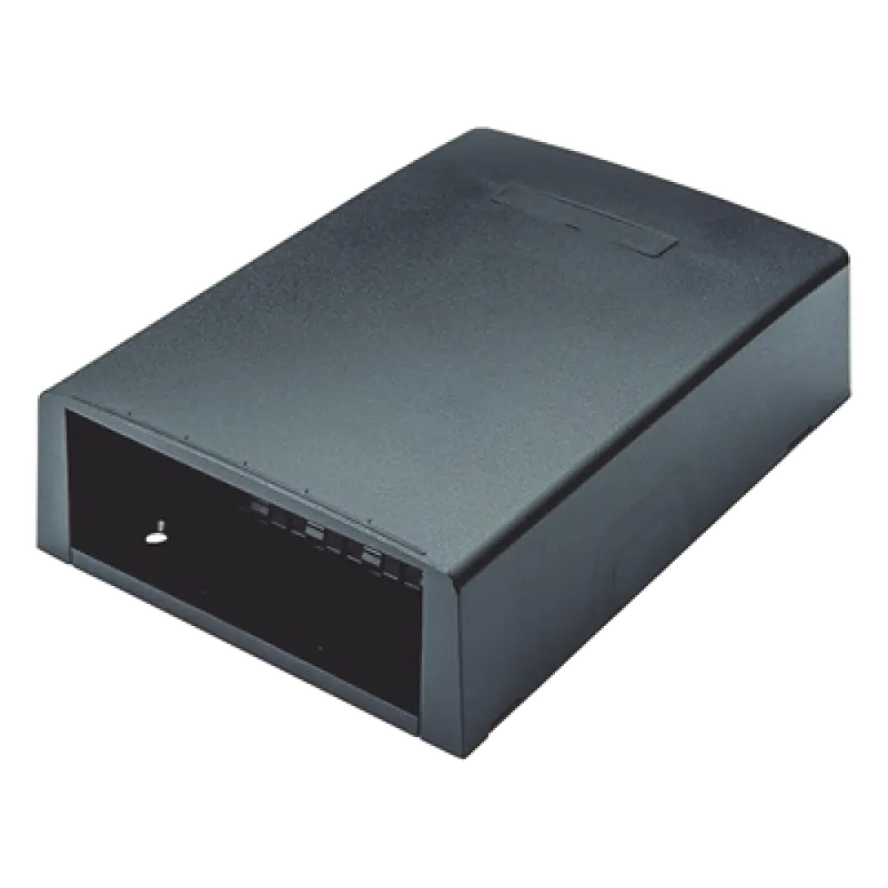 Caja de Montaje en Superficie / 12 Puertos Mini-Com / Almacenamiento 24 m (78.7 ft) Fibra Óptica / Color Negro