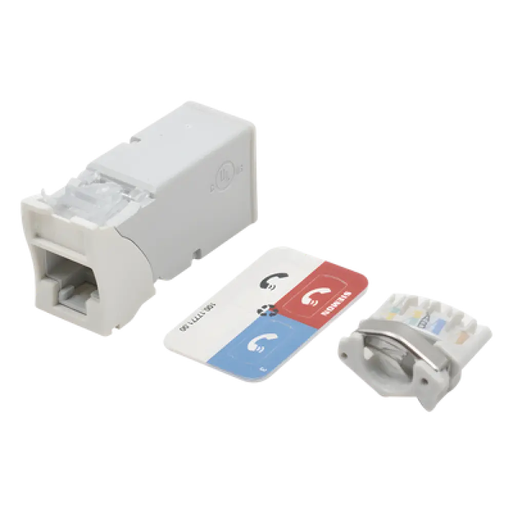 Jack Cat6A / UTP / Montaje Híbrido Plano-Angulado / Alta Densidad / Blanco / Versión Bulk