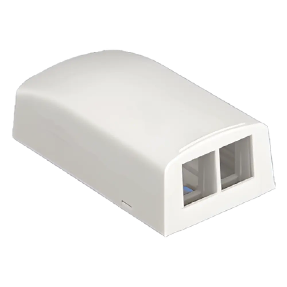 Caja de Montaje en Superficie / 2 Módulos Keystone / ABS Blanco Mate / 1.95 x 1.13 x 3.65 in