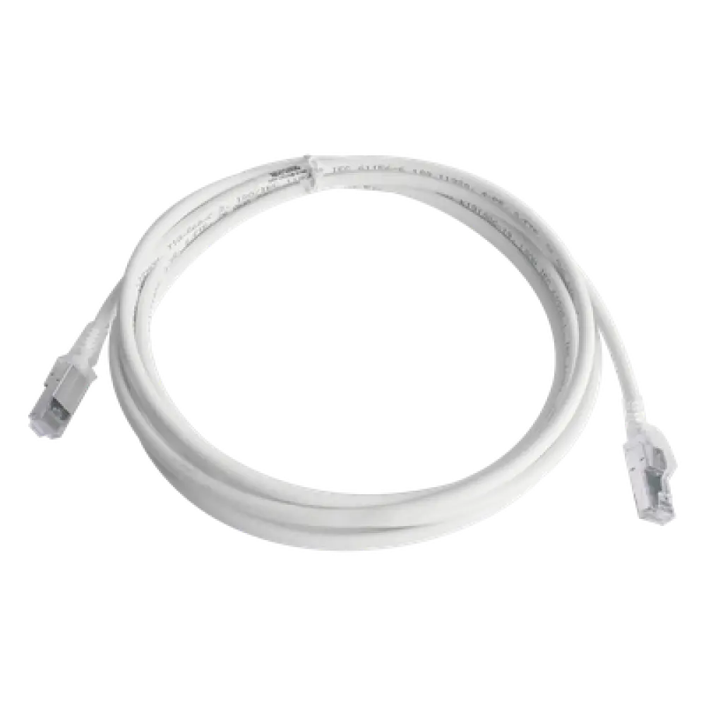 Patch Cord / Cat6A S/FTP / Blindaje 360° / PCB en Conector / CM/LS0H / 3.05 m (10 Pies) / Blanco / Bulk