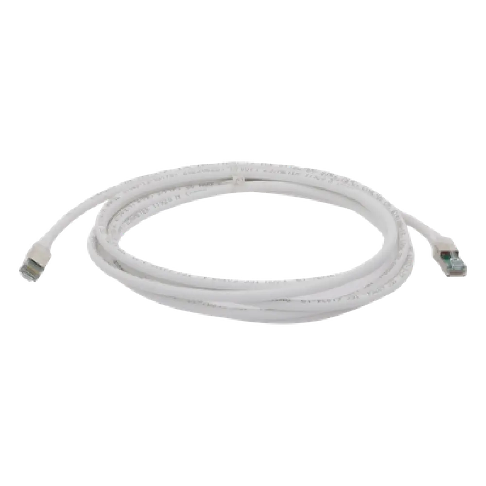 Patch Cord / Cat6A S/FTP / Blindaje 360° / PCB en Conector / CM/LS0H / 3.05 m (10 Pies) / Blanco / Bulk