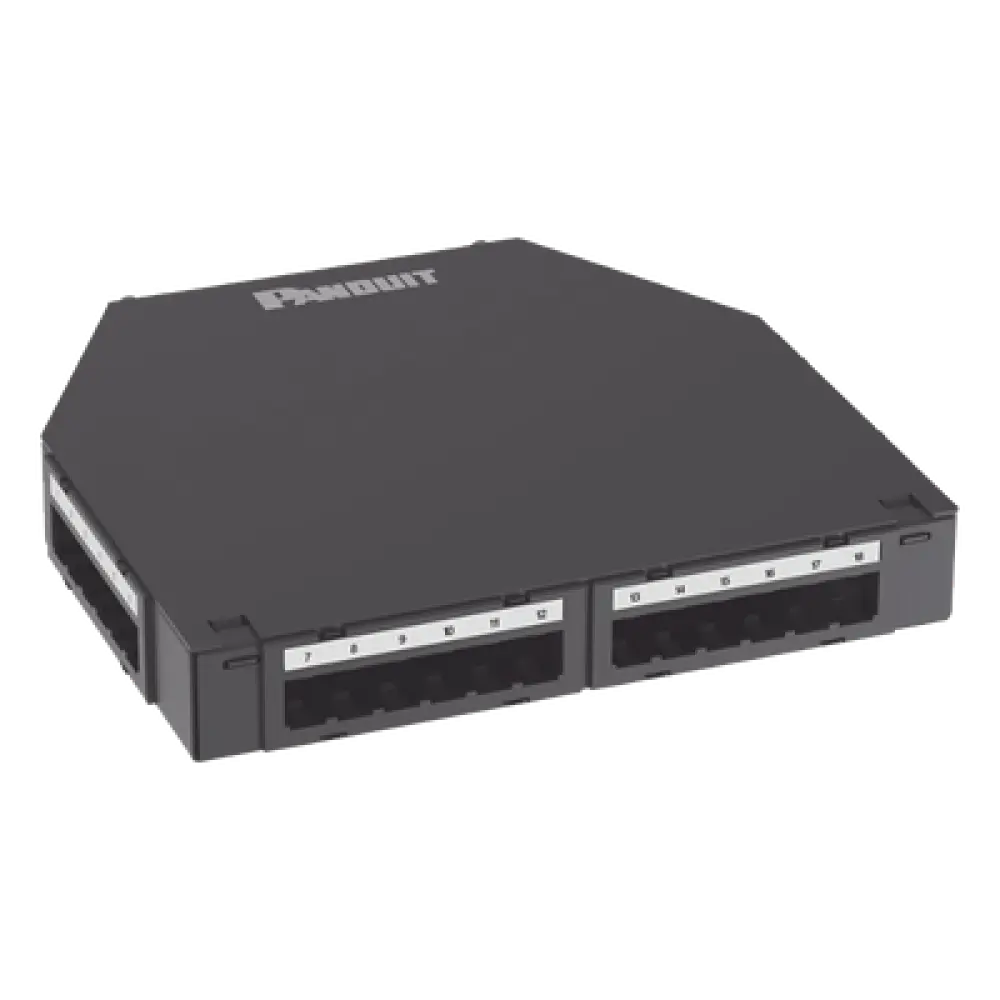 Caja de Consolidación / 24 Puertos Mini-Com / Aluminio / Instalación Piso o Pared / 1.7 in (43 mm) Profundidad Mínima