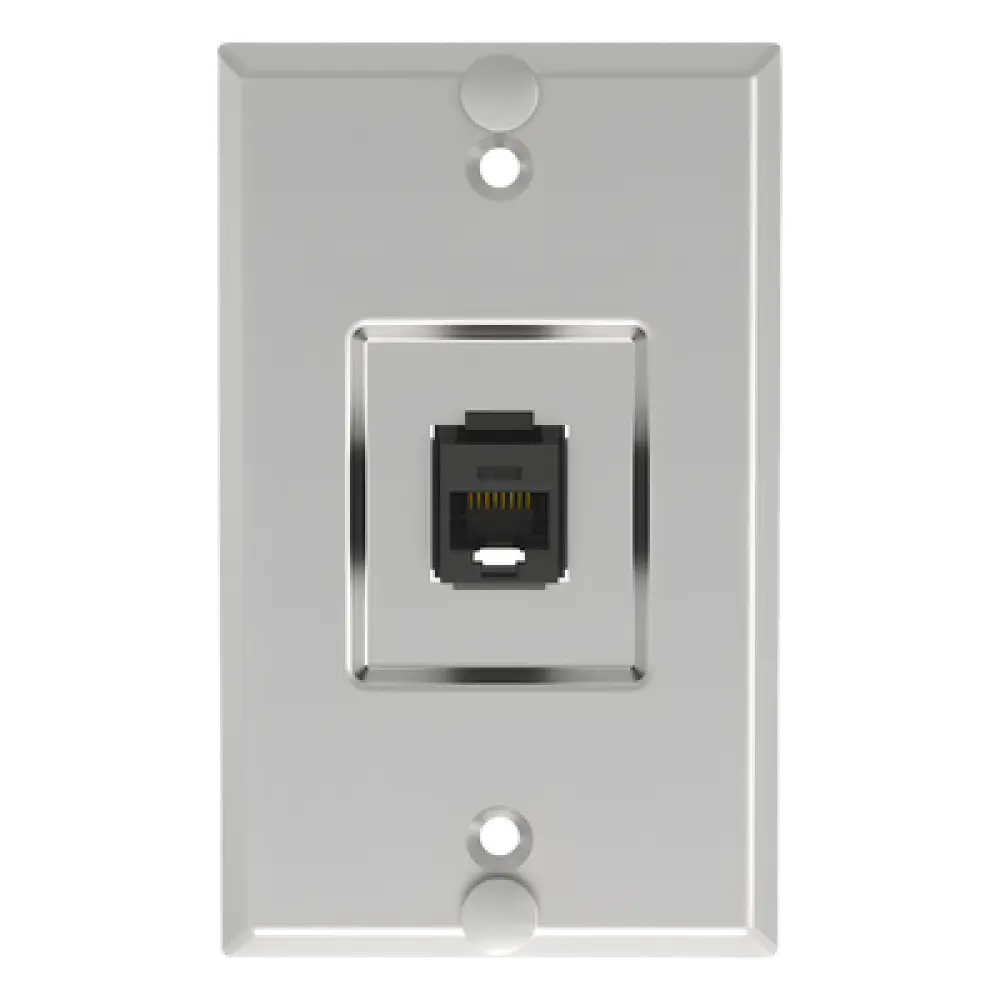 Placa de Pared Vertical / 1 Puerto Keystone / Cat5e / Acero Inoxidable / 114.3 mm (4.50 pulgadas)