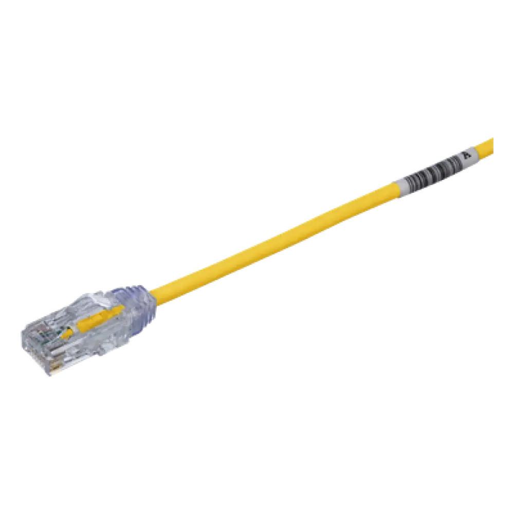 Cable de Parcheo UTP Cat6 / 28AWG Diámetro Reducido / 20.2 cm (0.66 ft) / Amarillo / 250 MHz / PoE