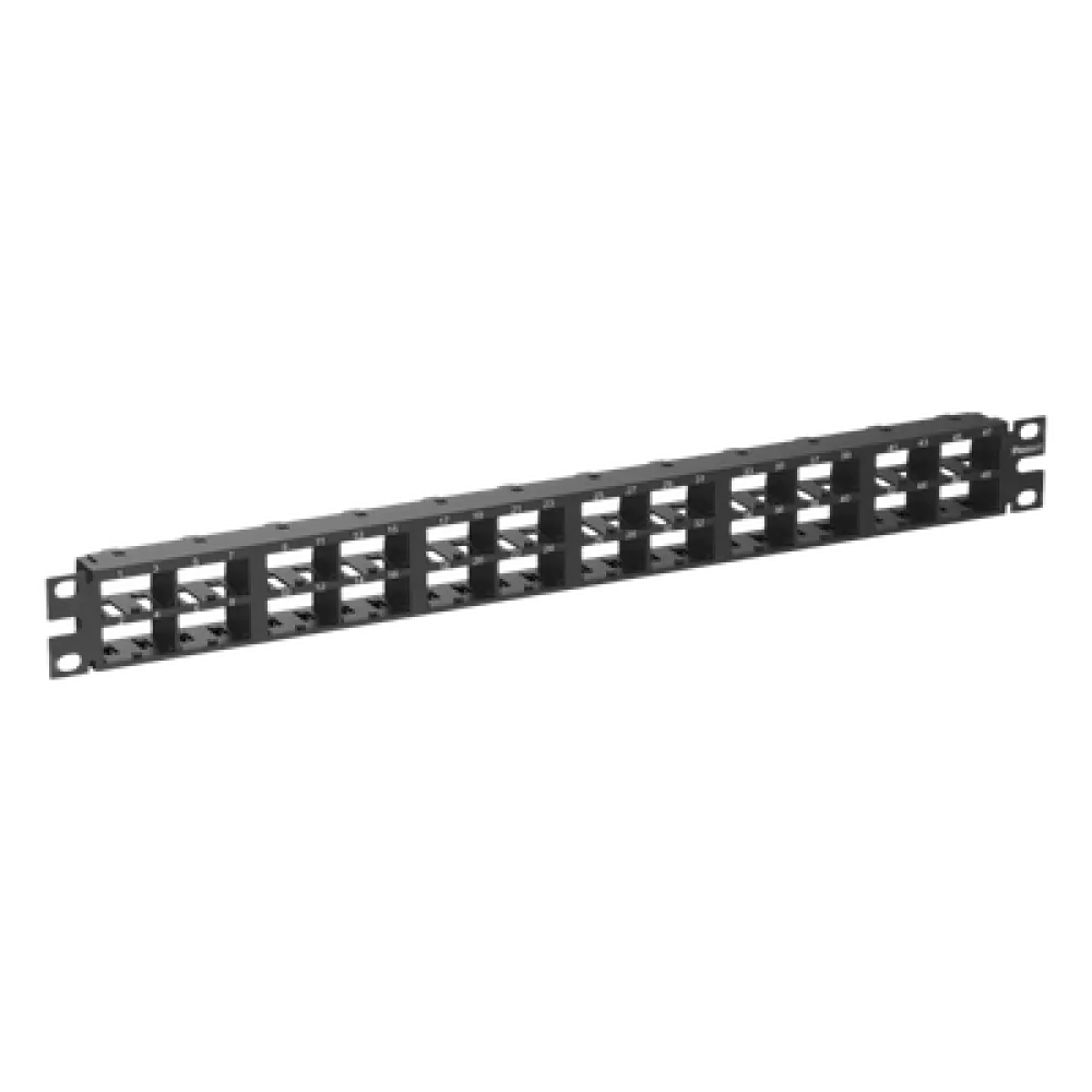 Panel de Parcheo Modular / 48 Puertos / 1 UR / Alta Densidad / Sin Blindaje / Rack 19 Pulgadas