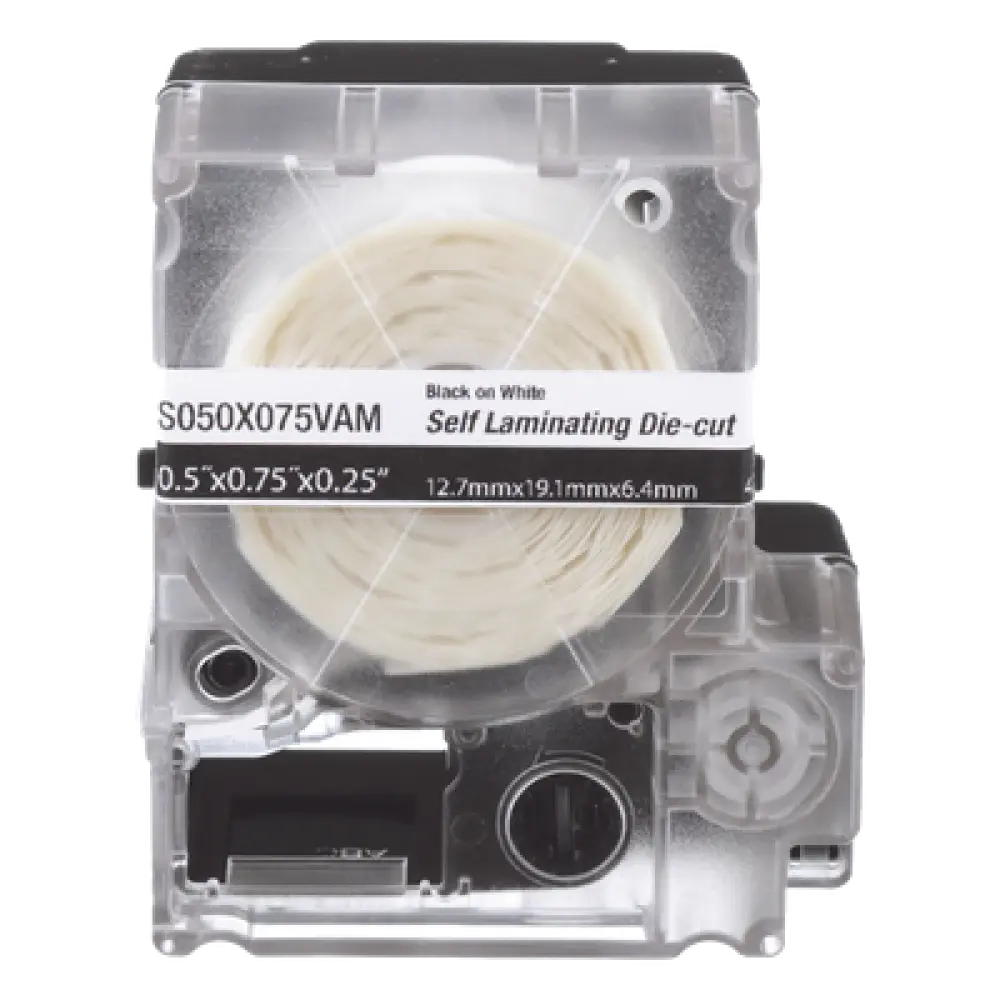 Casete de Etiquetas Autolaminadas / 12.7 x 31.8 mm / 200 Etiquetas / Cables 3.1 a 7 mm (0.12 a 0.28 in) / Calibre 12-10 AWG
