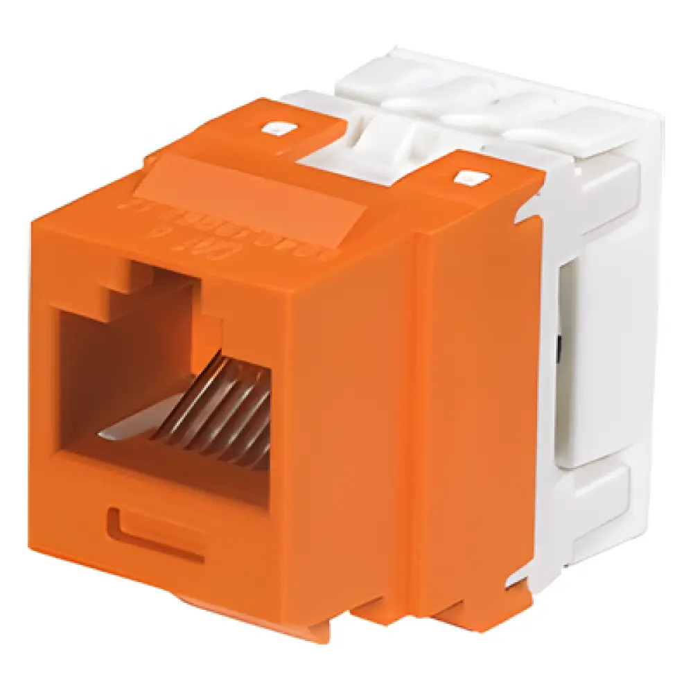 Conector Jack Keystone / Cat 6 / 8P8C / Terminación 110 / Naranja