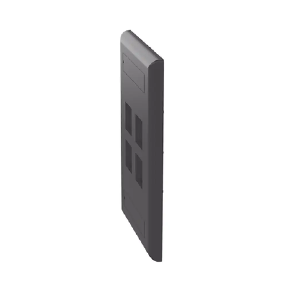 Placa de Pared Vertical / 4 Puertos Keystone / Montaje Vertical / 69.8 x 114.3 mm (2.75 x 4.5 pulg.) / ABS Negro / RoHS