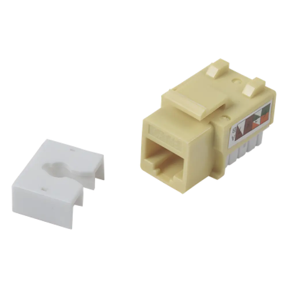 Jack Keystone Cat5e / Terminación 110 Punchdown / RJ45 Sin Blindaje / 90° / 24-26 AWG / Amarillo