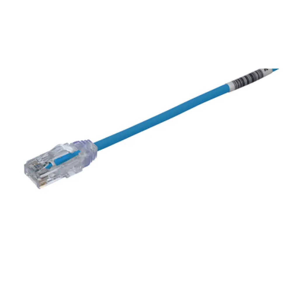 Cable de Parcheo Cat6 UTP / 28AWG Diámetro Reducido / 30.48 m (100 ft) / Azul / 250 MHz / PoE++
