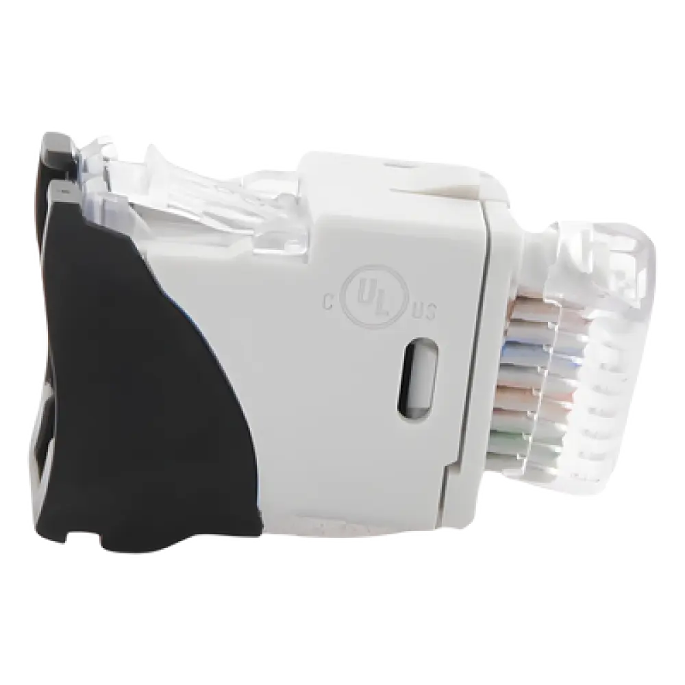 Jack / Cat6 / UTP / Montaje Híbrido Plano-Angulado / 1 Puerto / Negro / 22-24 AWG / -10 a 60 °C