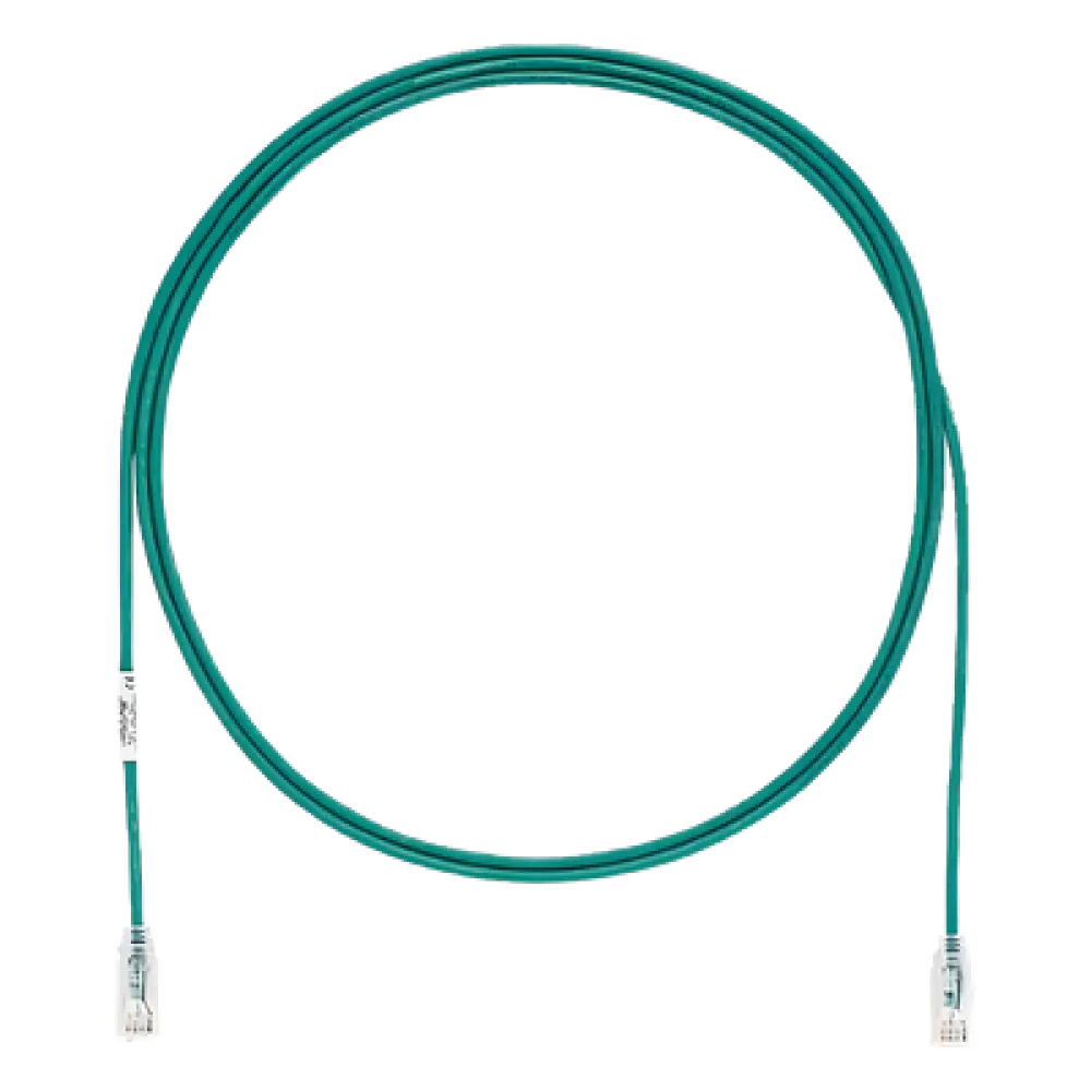 Cable de Parcheo UTP / Cat6 / 28AWG / Diámetro Reducido / 0.3 m (1 Pie) / Verde