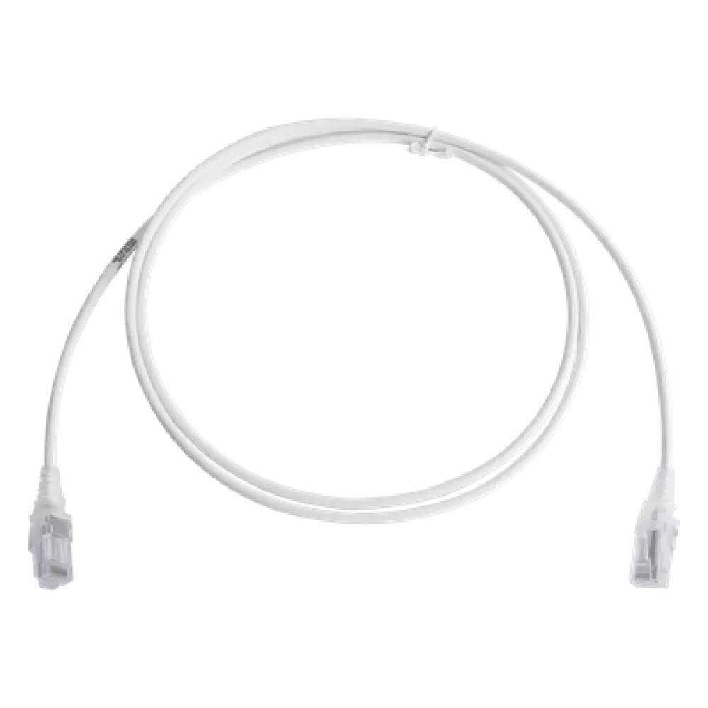 Patch Cord Cat6 UTP / CM/LS0H / 28AWG / 1.5m (5ft) / Blanco / Diámetro Reducido / Bulk