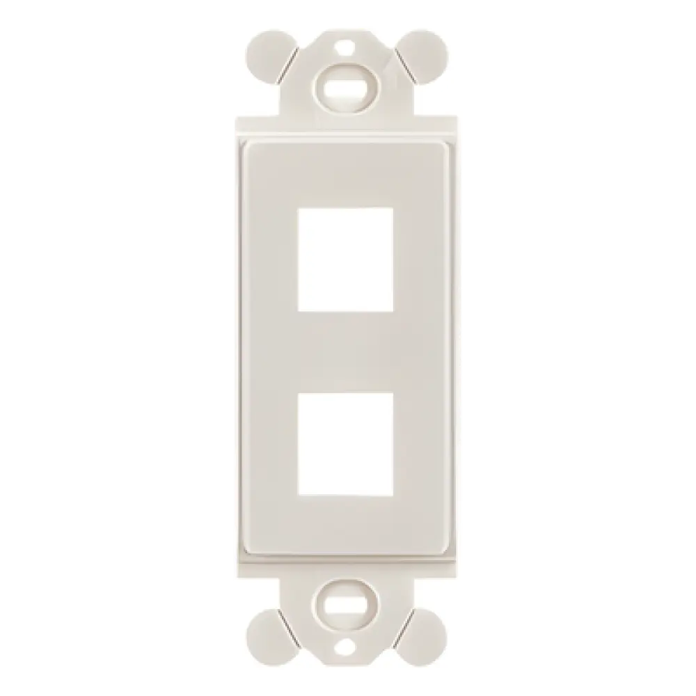 Marco de Módulo Dúplex / 2 Espacios Keystone / Compatible GFCI / ABS / Blanco / 3.81' x 4.06' x 1.42'