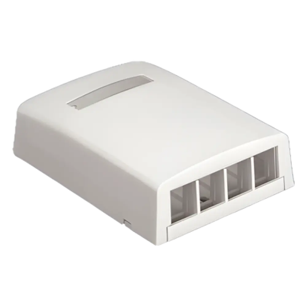 Caja de Montaje en Superficie / 4 Módulos Keystone / 82.8 x 31.2 x 83.3 mm / Blanco Mate