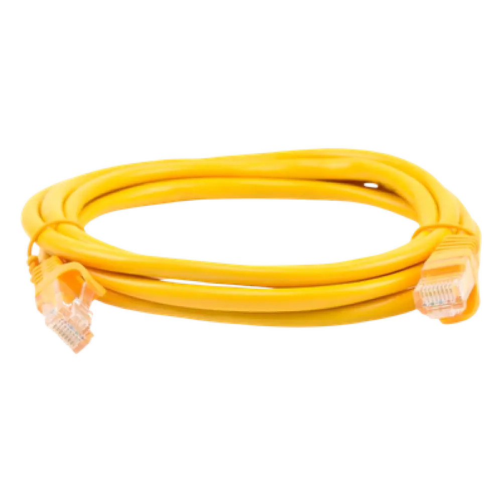 Cable de Parcheo UTP Cat5e / 2.0m (6.56 pies) / Amarillo / Sin Blindaje / 100 Ohms