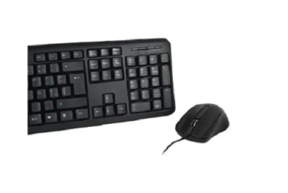 Kit Alámbrico USB Teclado y Mouse Antiderrames Color Negro | PERFECT CHOICE