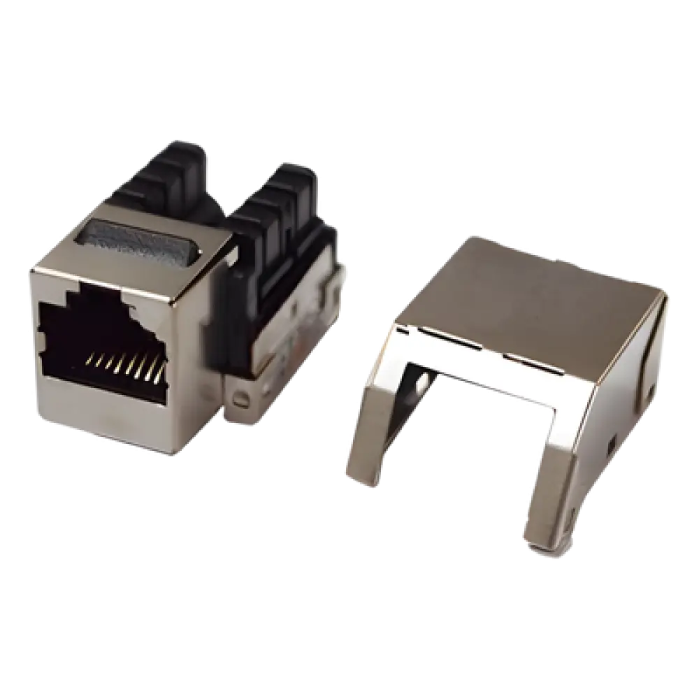 Módulo Jack Keystone / Cat5e Clase D / STP Blindado Metal / Terminación 110 / 90°
