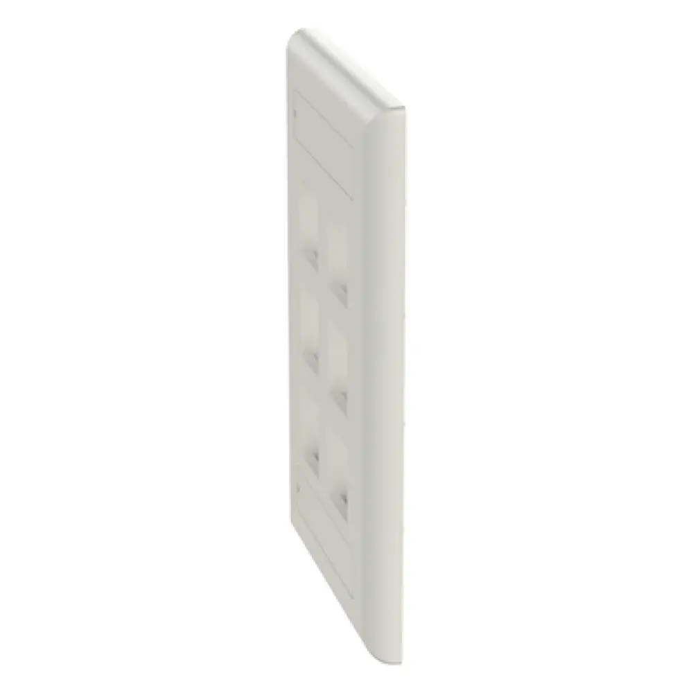 Placa de Pared Vertical / 6 Puertos Keystone / Blanco Mate / 2.75 x 4.5 pulg.