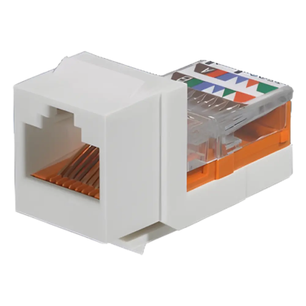 Módulo Jack Keystone / Cat 5e Clase D / Leadframe / RJ45 / 1 Puerto / Marfil
