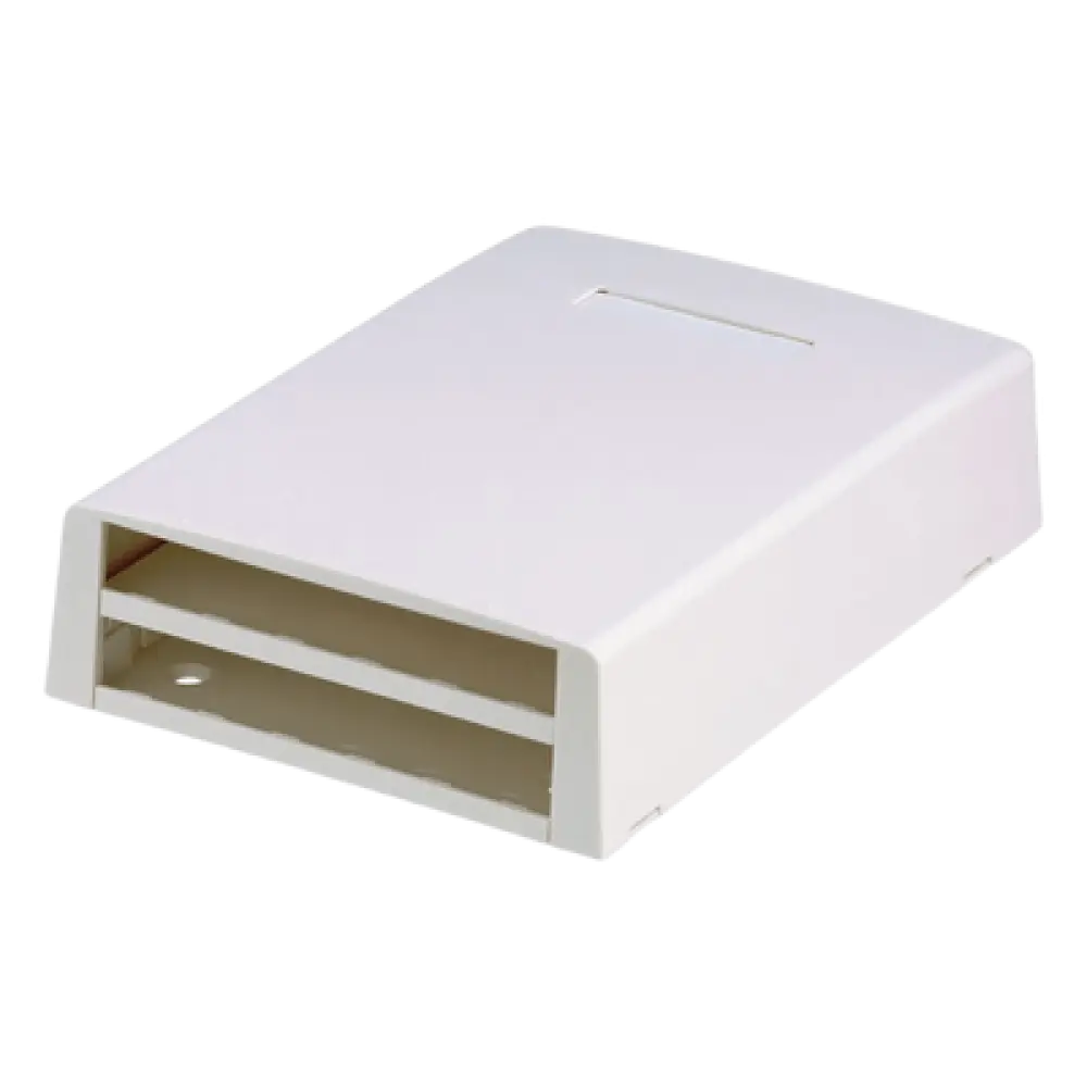 Caja de Montaje en Superficie / 12 Puertos Mini-Com / Almacenamiento 24 m (78.7 ft) Fibra / ABS RoHS / 120 x 46.1 x 170.1 mm