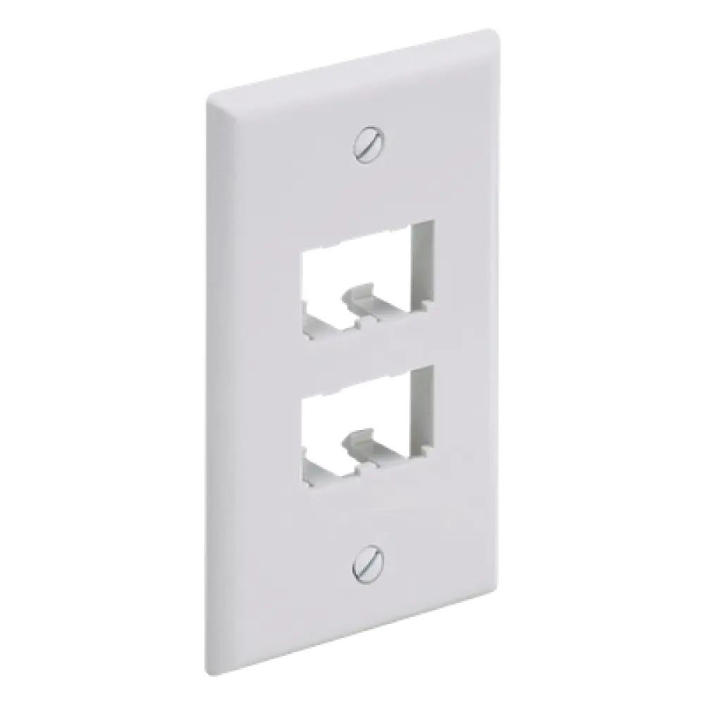 Placa de Pared Vertical / 4 Puertos Mini-Com / ABS Blanco / 2.75 x 4.5 in / Profundidad 0.85 in