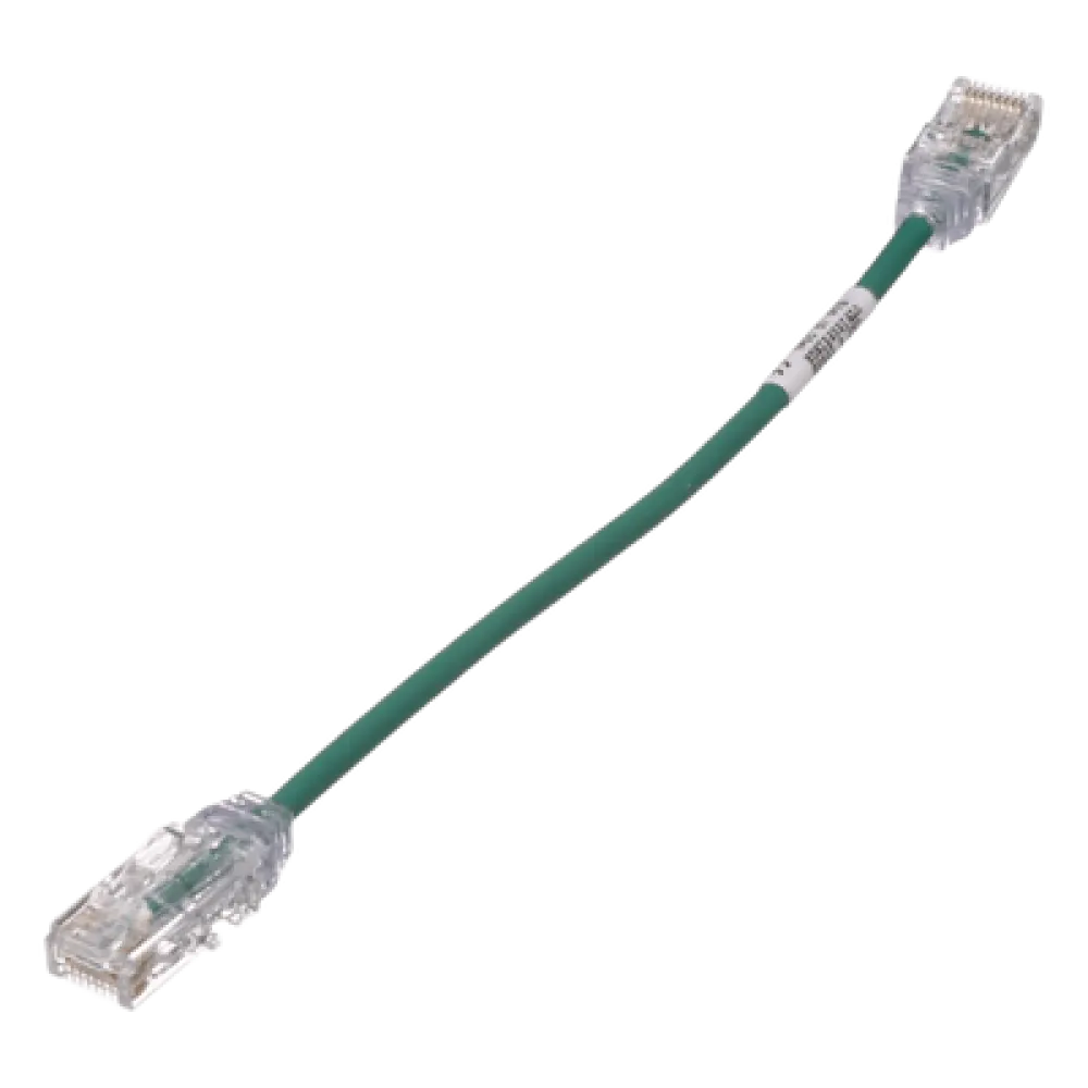 Cable de Parcheo Cat6 UTP / 28AWG Diámetro Reducido / 3.8 mm / 20.2 cm (0.66 ft) / Verde / LSZH-CM