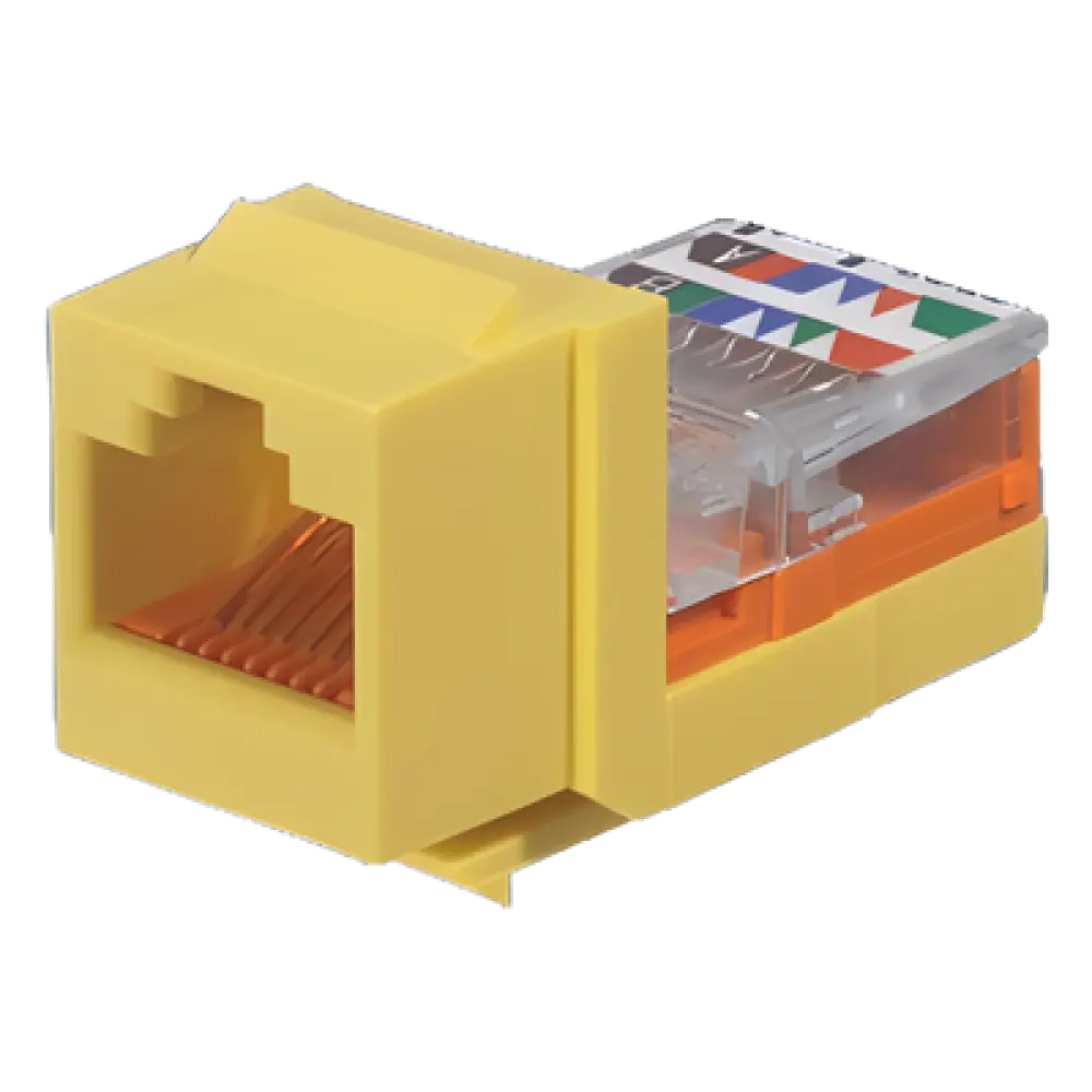 Módulo Jack Keystone / Cat 5e / RJ45 / 8P8C / Leadframe / T568A-B / Sin Blindaje / Amarillo