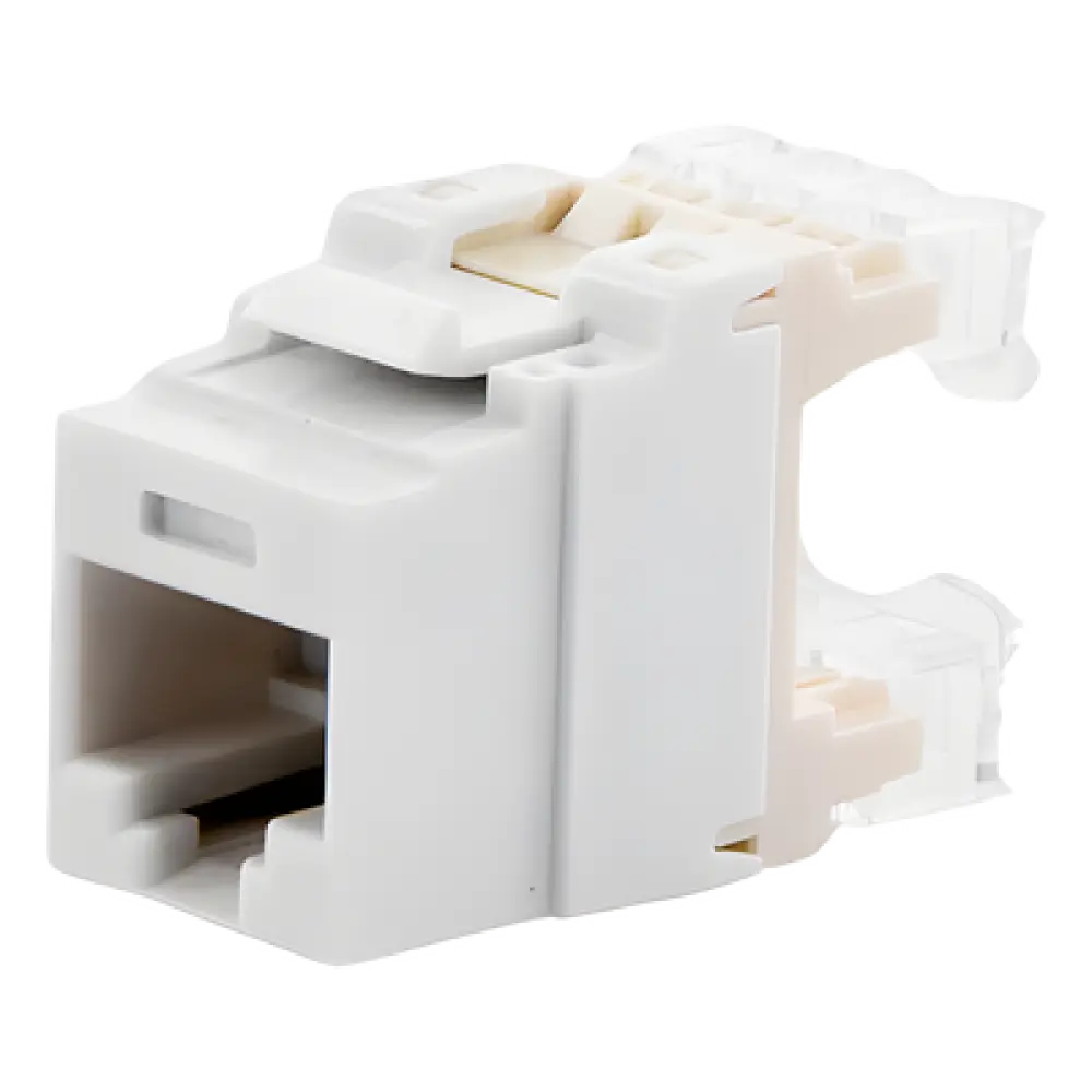Jack Keystone / Cat 5e / RJ45 / Terminación 110 / T568A/B / 1 Puerto / Blanco