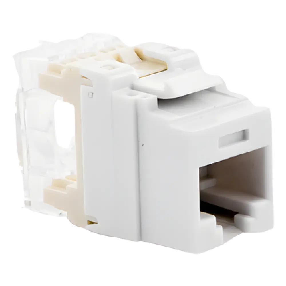 Jack Keystone / Cat 5e / RJ45 / Terminación 110 / T568A/B / 1 Puerto / Blanco