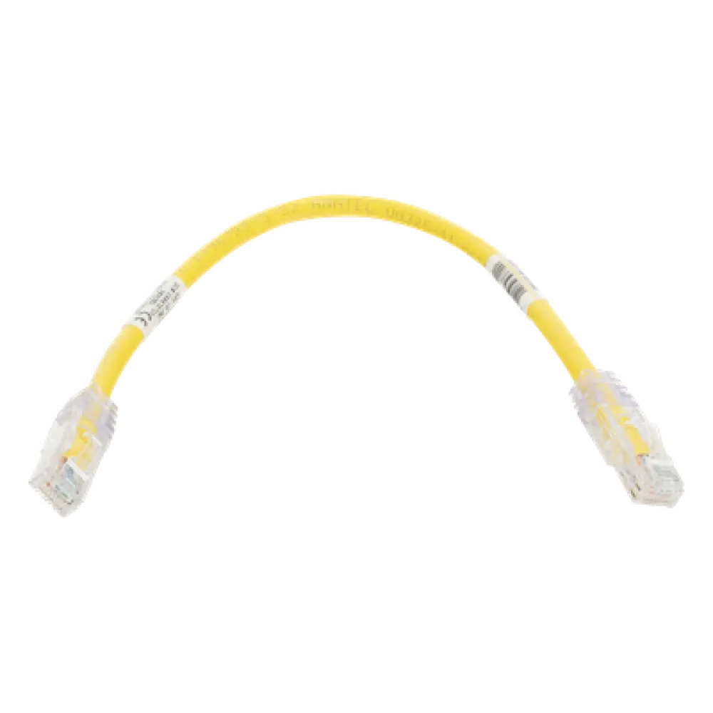 Cable de Parcheo UTP Cat6 / 24 AWG / CM / 0.3 m (1 pie) / Amarillo