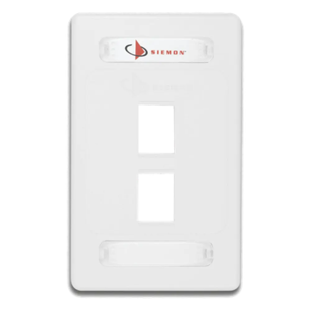 Placa de Pared Modular / 2 Salidas / Formato Single Gang / Resistente UV / Alto Impacto / Blanco