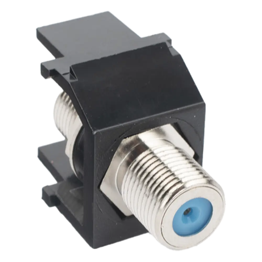 Módulo Acoplador Coaxial Tipo F / Keystone / 75 Ohms / 3.0 GHz / 0.66' [16.7mm] Altura / Color Negro