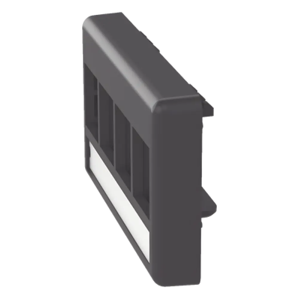 Placa de Mobiliario Modular / 4 Puertos Keystone / Salida Plana / 2.9" x 1.77" (73.66 x 44.95 mm) / Color Negro