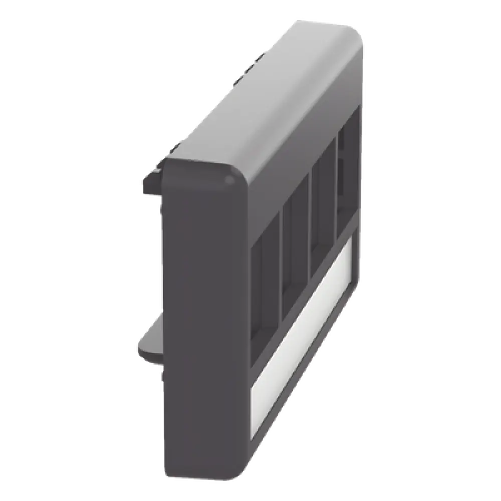 Placa de Mobiliario Modular / 4 Puertos Keystone / Salida Plana / 2.9" x 1.77" (73.66 x 44.95 mm) / Color Negro