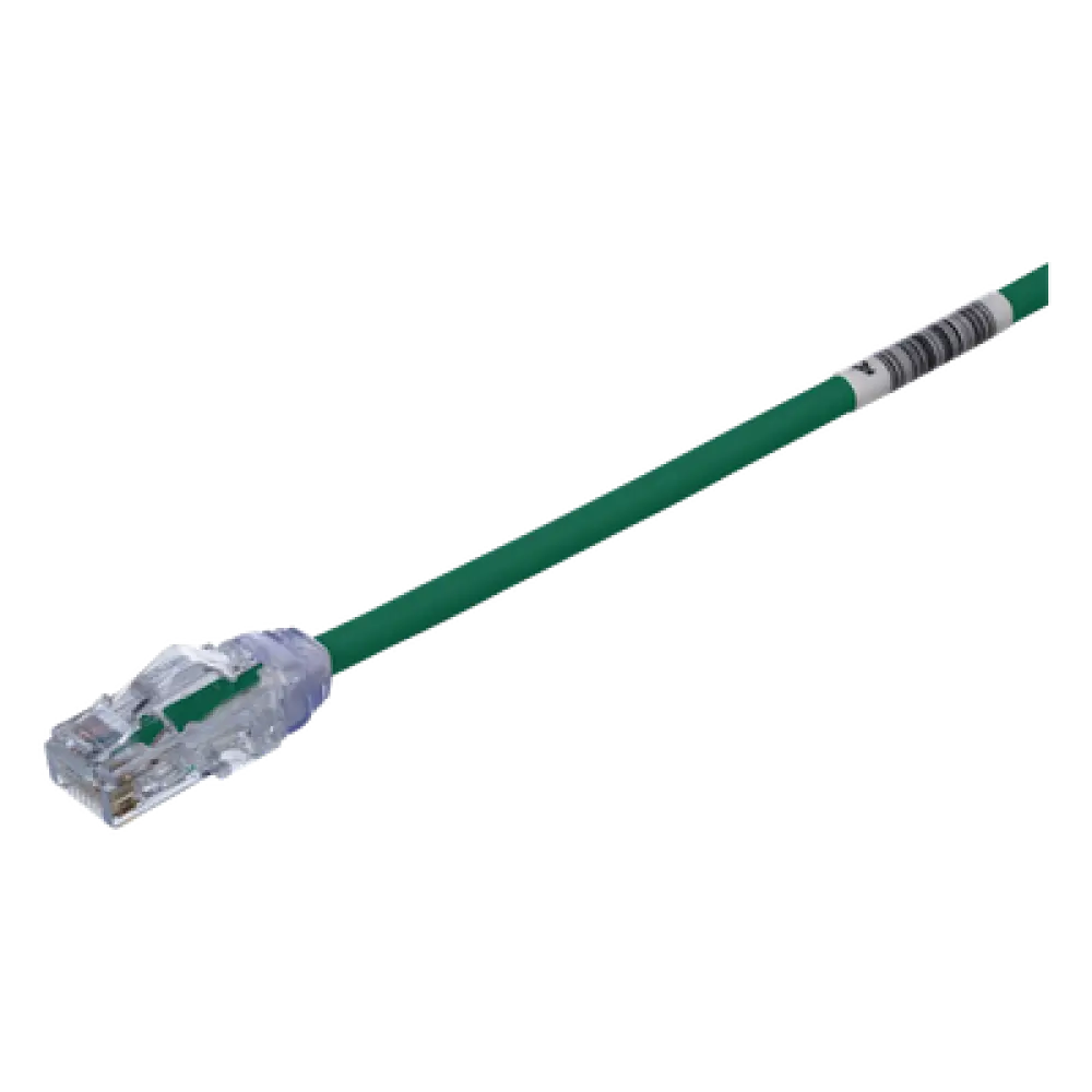 Cable de Parcheo UTP / Cat6A / 28 AWG Diámetro Reducido / CM-LSZH / 0.67 pies (8 pulgadas) / Verde