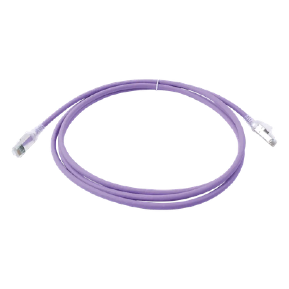 Patch Cord Cat6A S/FTP / CM-LS0H / 2.13 m (7 ft) / Blindaje 360° / Alta Densidad / Violeta