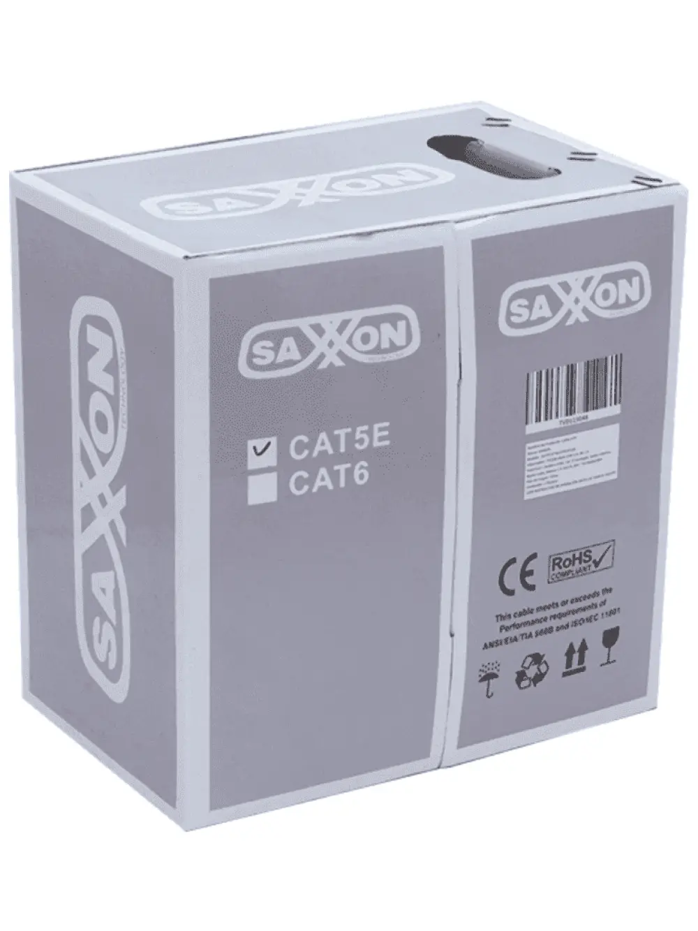 SAXXON OUTPCAT5ECOPEXT100 - Bobina de 100 Metros de Cable UTP Cat5e 100% Cobre/ Exterior con Doble Forro/ Color Negro/ Ideal para Cableado de Redes de Datos y Video/