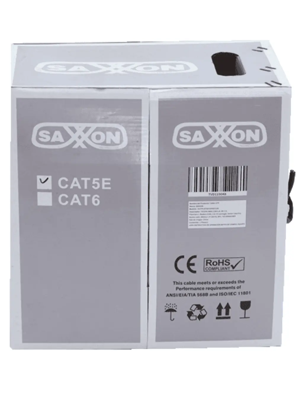 SAXXON OUTPCAT5ECOPEXT100 - Bobina de 100 Metros de Cable UTP Cat5e 100% Cobre/ Exterior con Doble Forro/ Color Negro/ Ideal para Cableado de Redes de Datos y Video/