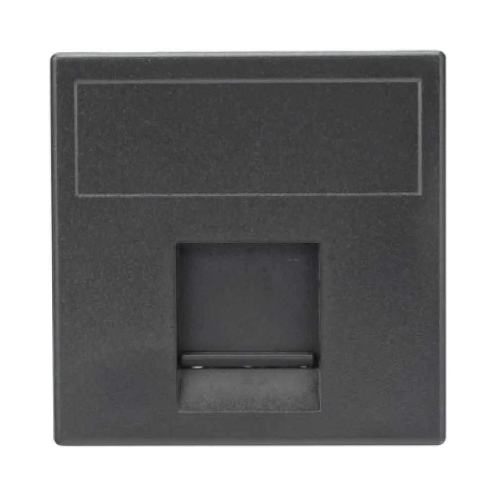 Módulo de Placa Plana / 1 Espacio Jack Keystone / Guardapolvo Integrado / 45 × 45 mm / 8.5 mm Profundidad / Compatible Cajas Teleblock y Ofiblock